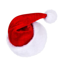 Christmas Headwear Caps Thicken Plush Perfect for-bright red