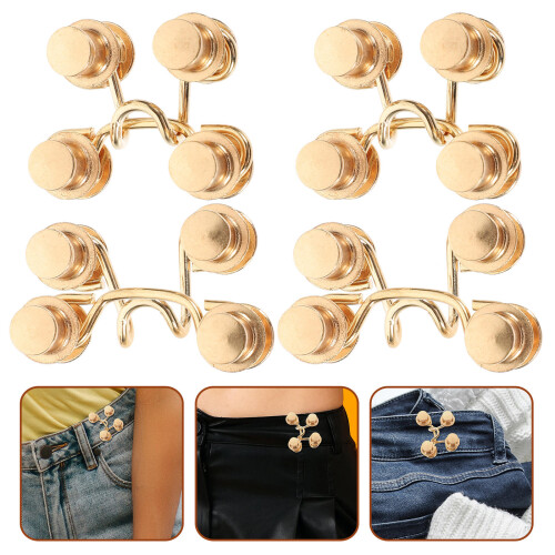 4 Conjuntos De Fivelas Ajustáveis Para Cintura De Calça Jeans 2