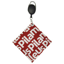Square Golf Ball Cleaning Towel With Retractable Keychain Red Oxford Waterproof Club Head Cleaner