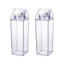 2Stk Transparente Kunststoffflasche 500Ml Für Milch Getränke Saft