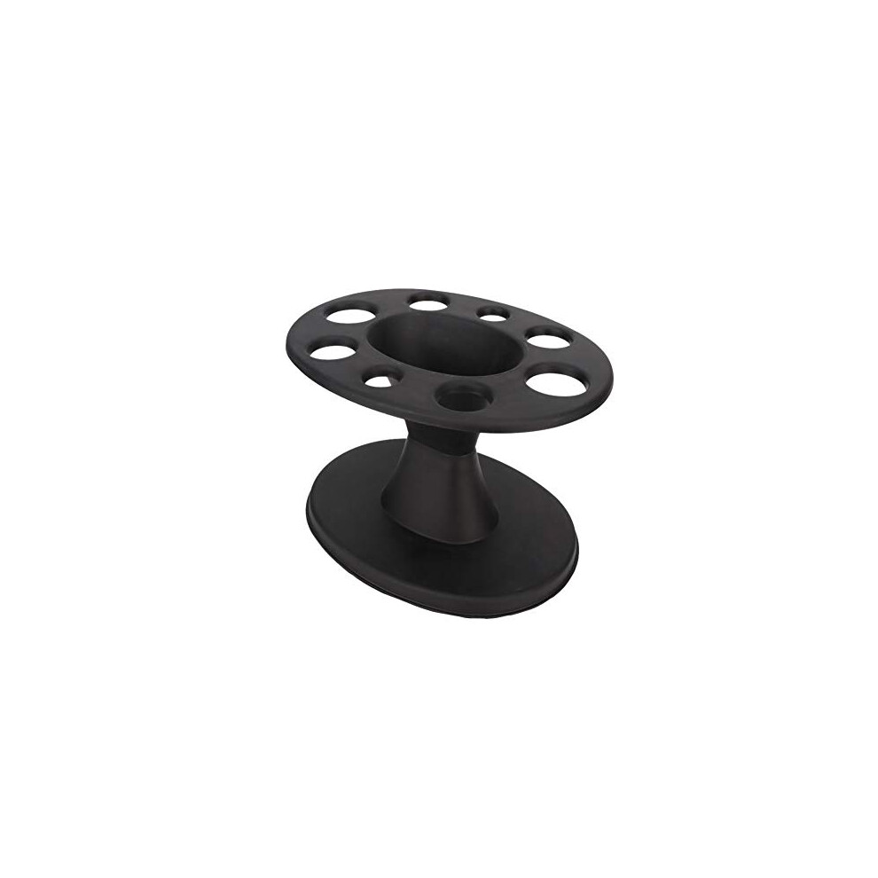 Hairbrush Holder Plastic Round Hair Brush Comb Organizer Display Rack Stand For Salon And Home Black