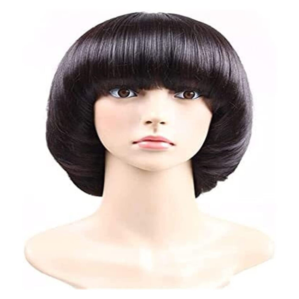 Hair Daily Use Wig Afro Mushroom Cut Bob Wig With Bangs Short Haircut For Cosplay Girls