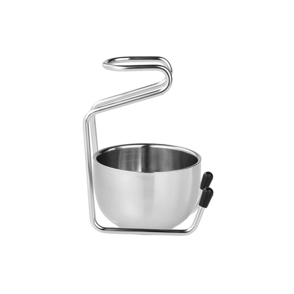 Stainless Steel Brush Stand Heavy Weighted Soap Bowl Holder Rust-Resistant Grooming Rack For Shaving Brushes