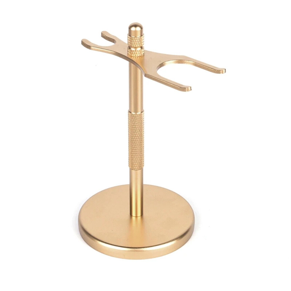 Gold Men's Safety Razor Storage Bracket Shaving Brush Holder, Zinc Alloy Manual Old-Fashioned Razor Stand