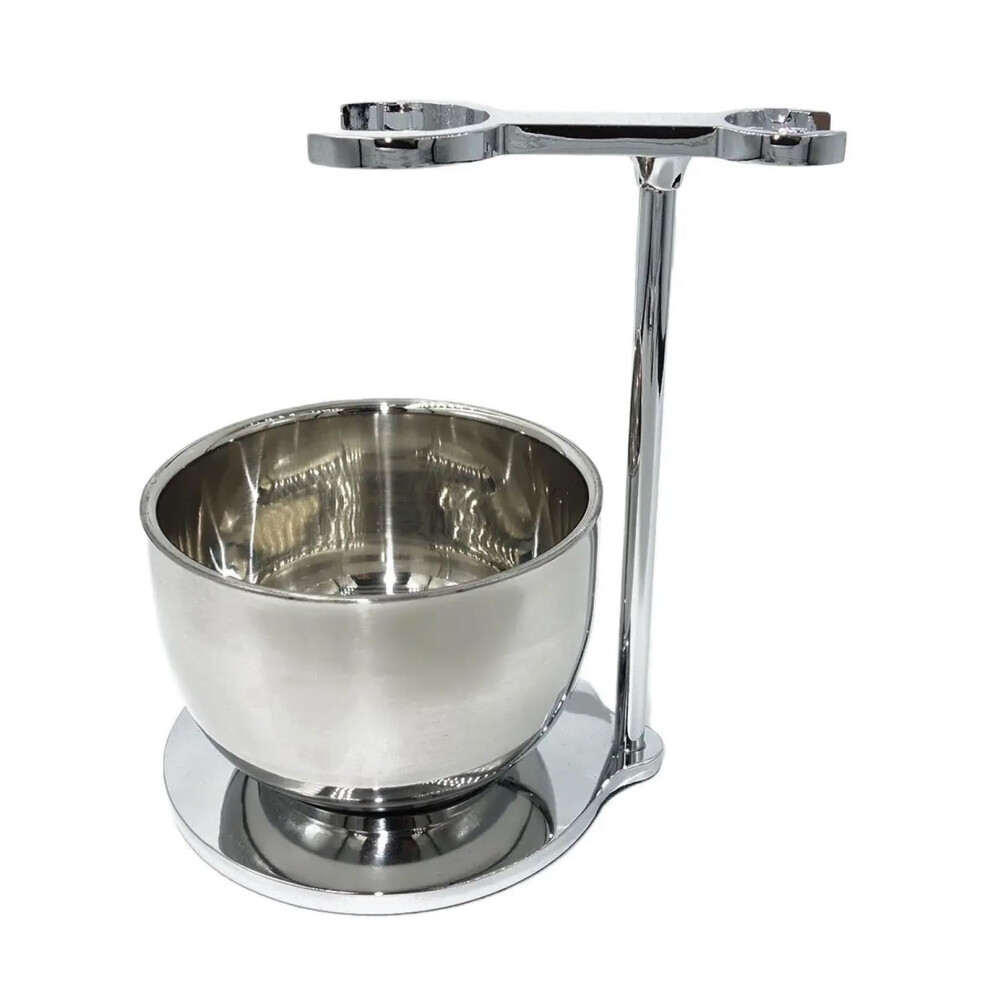Silver Shaving Brush Stand Heavyweight Holder Fits Most Shaving Brushes And Manual Razors With Soap Mug Bowl