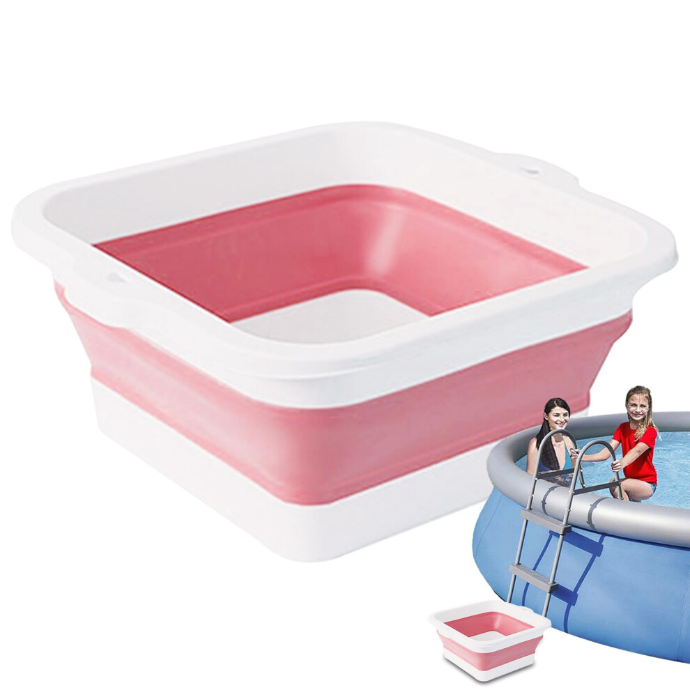 Foot Soaking Basin Foldable Portable Large Size Pink With 168 Massage Convex Points For Travel And Home Use For Elderly
