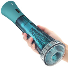 Automatic Penis Vacuum Pump Male Trainer Transparent 3D Soft Simulation Channel Stretching Exercise Masturbation Device