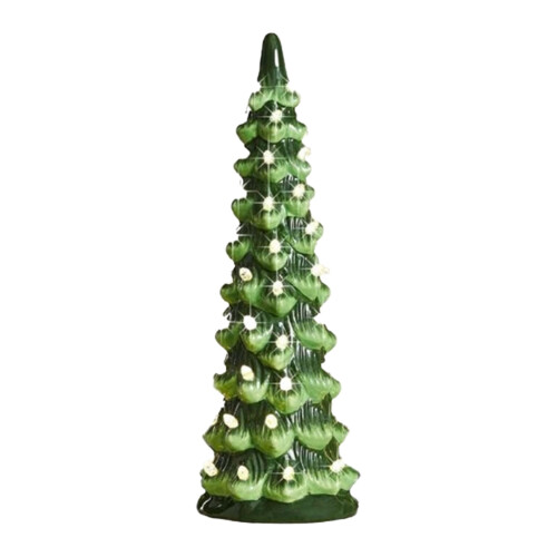 Ceramic Christmas Trees, Pre-Lit Hand-Painted Tabletop-20cm