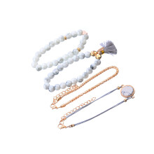 4 pièces bracelets gland perles rigide