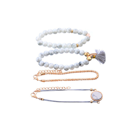 4 pièces bracelets gland perles rigide 1
