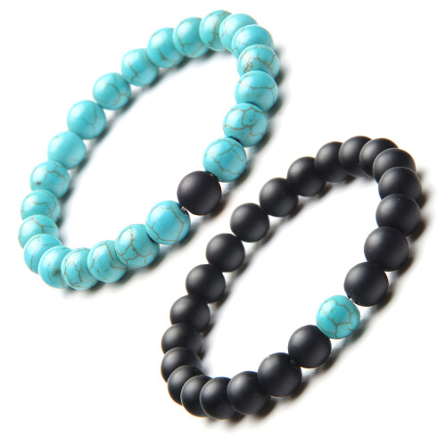 braccialetti in naturale 8 mm e con yin yang