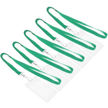 5 sets id-badgehouder met lanyard voor badge, creditcards en pas