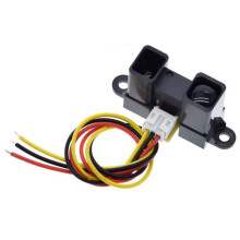 GP2Y0A02YK0F Infrared Distance Sensor Module 20-150 cm Analog Output With Connection Cable For Robotics Projects Black