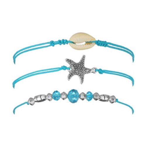 tobillera bohemia con de y concha,
