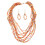 et boucles oreilles perles de multicouches femme orange 8