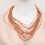 et boucles oreilles perles de multicouches femme orange 2