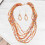 et boucles oreilles perles de multicouches femme orange 4