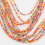 et boucles oreilles perles de multicouches femme orange 10