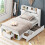 White Single Children's Bed with Storage Drawers 1