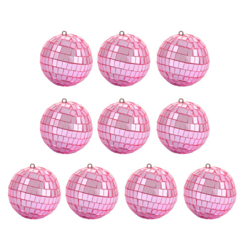 Multifunctionele reflecterende kerstboomdecoratiebal-Roze 5cm