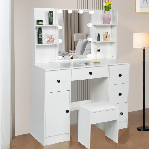 Dressing Table Vanity Makeup Desk LED Light Mirror 1