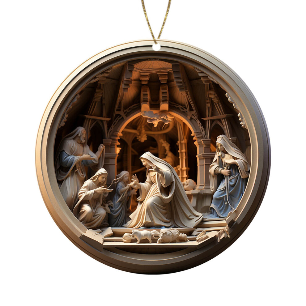 (C) Effect 2024 Christmas Stereoscopic Vision Birth Blessing Pendant Birth Acrylic Car Hanging Ornaments-image-OPC-PMBW5H8-NEW