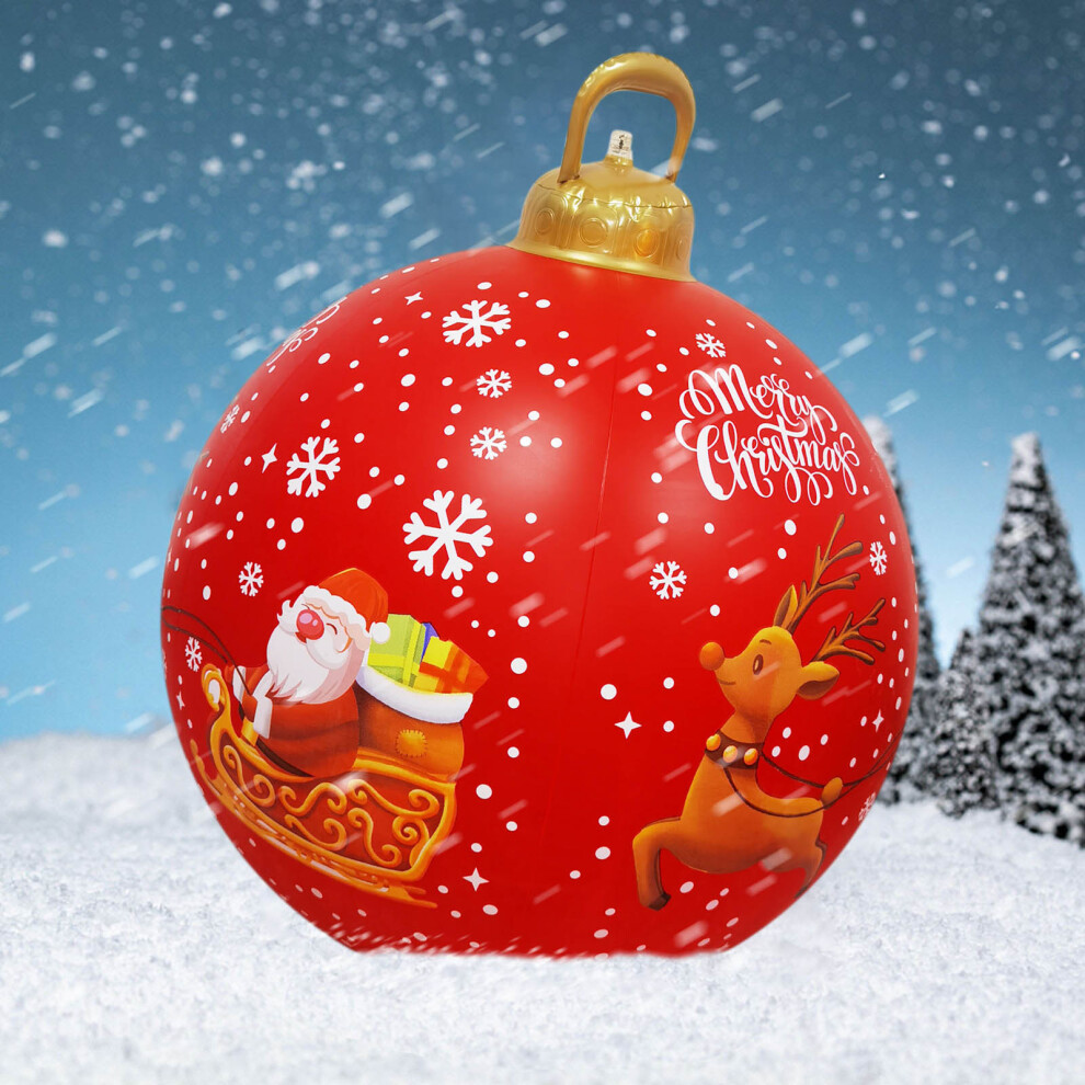 (F) 60CM Outdoor Christmas Inflatable Decorated Ball Christmas Inflatable Ball Christmas Tree Decorations-image-OPC-PMBWBWH-NEW