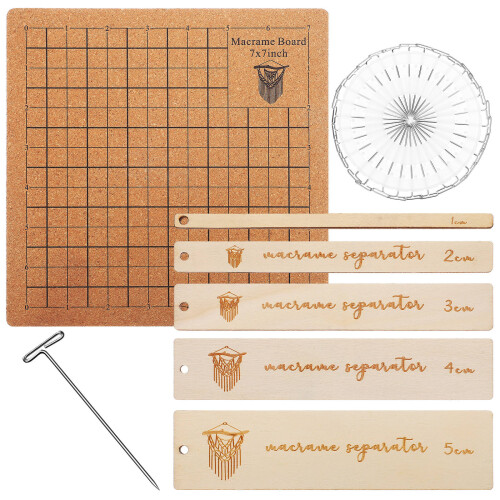 Conjunto Kit Macramê Com Tábua E T Para Crochê E Nó