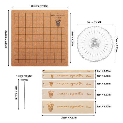 Conjunto Kit Macramê Com Tábua E T Para Crochê E Nó 1
