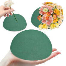 2 bolas de espuma floral seca com base verde para centros de