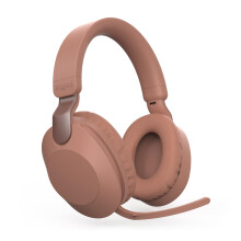 Wireless BT5.3 Headphones Over-Ear Gaming Headset Rotatable Microphone Aux-In Wired Earphone Coral Red