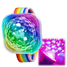 Disco Ball Wristband LED Stage Light Watch Sound Activated Rechargeable Portable For Home And Car