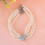 Hondenvier parels met kristallen hart hanger, wit, S 4
