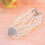 Hondenvier parels met kristallen hart hanger, wit, S 8