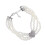 Hondenvier parels met kristallen hart hanger, wit, S 6