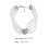 Hondenvier parels met kristallen hart hanger, wit, S 3