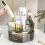 Living And Home 360° Rotating Makeup Organizer with Drawer, Transparent Grey 2