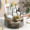 Living And Home 360° Rotating Makeup Organizer with Drawer, Transparent Grey 1