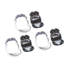 Set of 3 Rabbit Shape Cookie Cutter Silicone Biscuits-Rabbit A