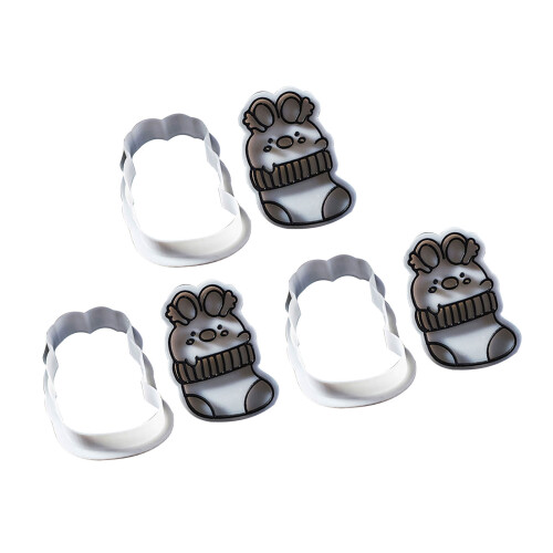 Set of 3 Rabbit Shape Cookie Cutter Silicone Biscuits-Rabbit A