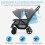 Sibling stroller foldable sibling stroller twin stroller twin bugg gray 1