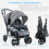 Sibling stroller foldable sibling stroller twin stroller twin bugg gray 3