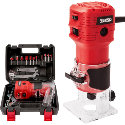 (Plastic Box) TEENO Router Trimmer 650W with Dust Extraction Connection ...