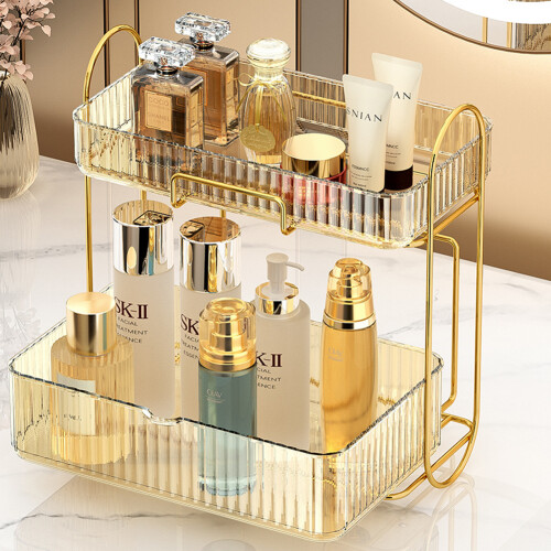 Living And Home 2-Tier Plastic Desktop Makeup Organiser 1