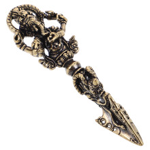 phurba en bronze fait main, vajra tibétain, objet religieux bouddhiste