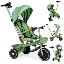 2-in-1-Dreirad-Kinderwagen, drehbarer Sitz, faltbares Verdeck, grün, ECOTOYS