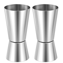 Spirit Measures Stainless Steel Gin Jigger 25/50 ml Dual Shot Measure Barware Set 2-Pcs for Cocktail Wine Party