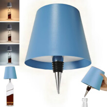 Wireless Bottle Lamp USB Rechargeable Touch LED Wine Bottle Lights With 3-Color Stepless Dimming Blue 1 Pc