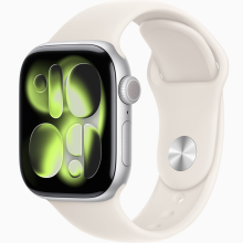 Apple Watch Series 11 GPS 46mm Sølv aluminium MEWC4 M/L Stjerneskær Sport Band