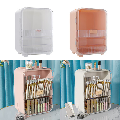Living And Home Large Capacity Makeup Organizer with Mirror, Pink 2